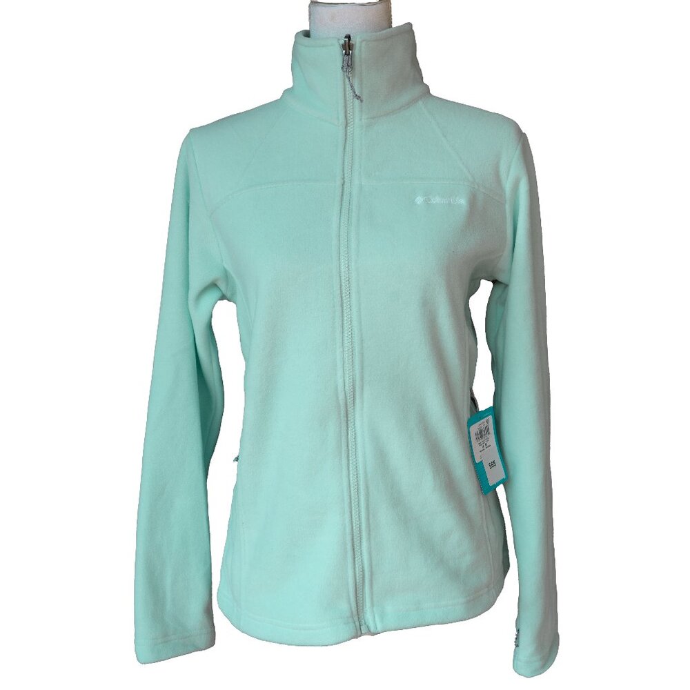 Columbia Fleece Falls Sweater Ice Blue Gorpcore Hiking Soft Cozy Full Zip Jacket